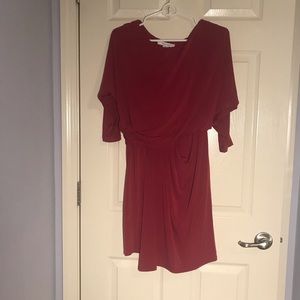 Maxandcleo red midi cold shoulders dress